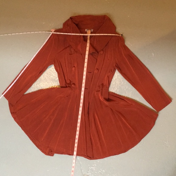 Double Breasted Burnt Orange 80s Lightweight Jacket - Picture 4 of 10